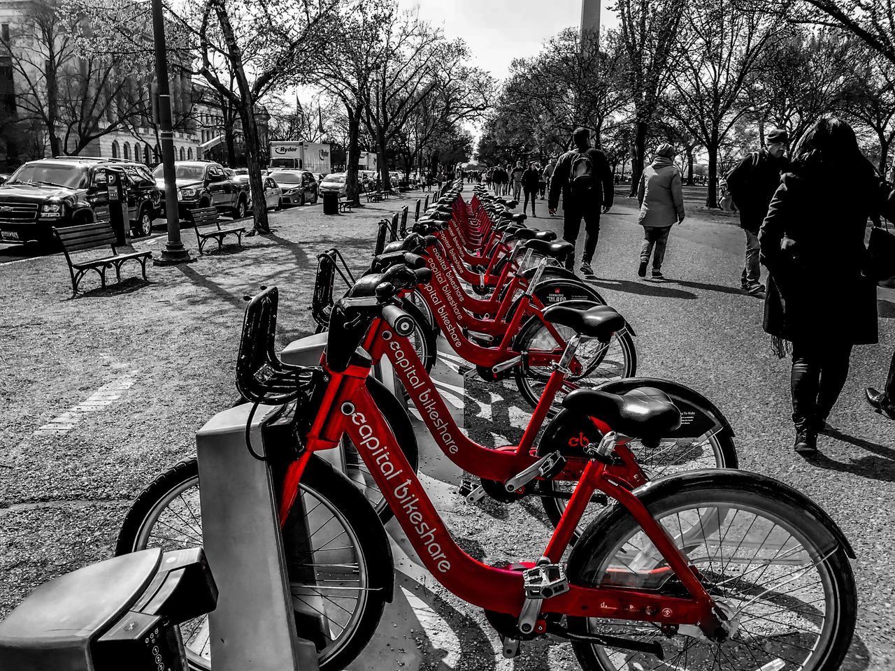 VIEW OF BICYCLES PARKED ON STREET