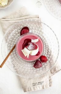 High angle view of dessert on table