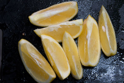 Directly above shot of lemon slices