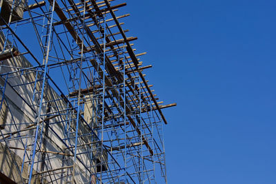 Scaffolding on a building under construction.