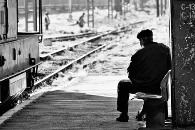 Full length of woman standing in pond