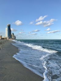 Scenic view of beach against sky