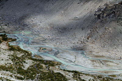 High angle view of land