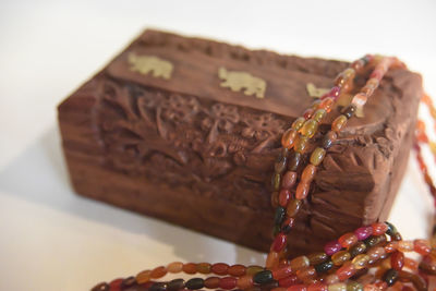 Close-up of cake on table