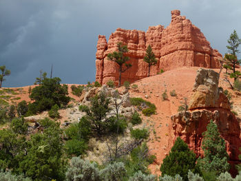 Scenic view of bryce canyons against sky