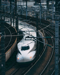 Train on railroad station platform