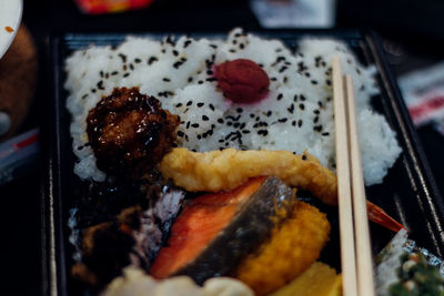 Close-up of served food