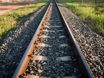 Surface level of railroad track