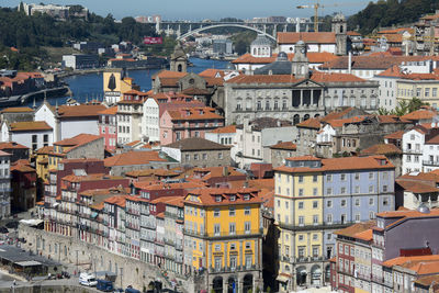 High angle shot of townscape