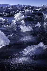 Waves splashing on sea