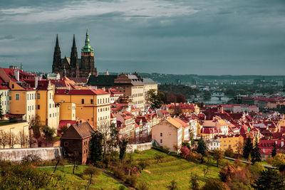 Panoramic view of the old town of prague.