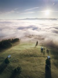 Scenic view of land against sky