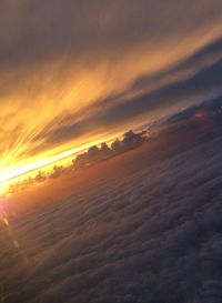 Scenic view of dramatic sky during sunset