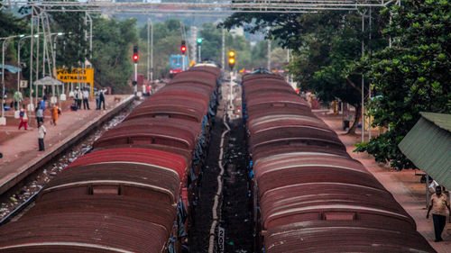 Panoramic shot of railroad tracks