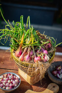Close-up of vegetables on table