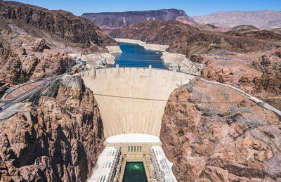 High angle view of dam