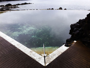 High angle view of swimming pool