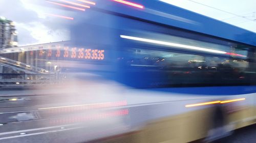 Blurred motion of train