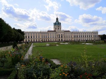 View of historical building against cloudy sky