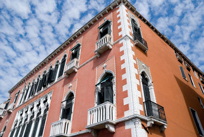 Low angle view of residential building against sky