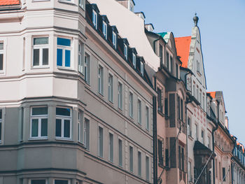 Low angle view of residential building against sky