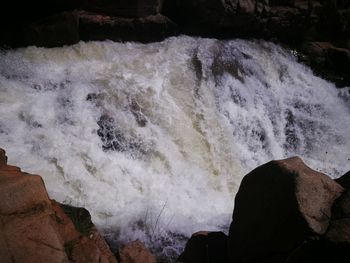 Scenic view of waterfall