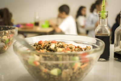 Close-up of food on table