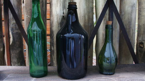 Full frame shot of multi colored wooden table
