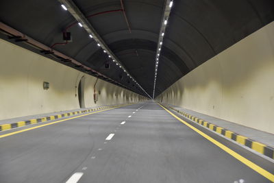 Empty road in tunnel