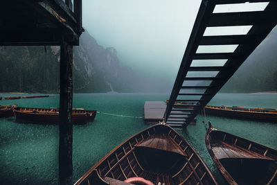 View of bridge over sea against sky