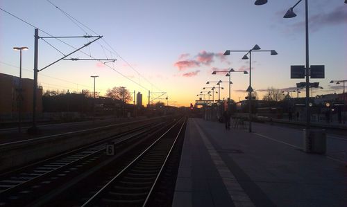 Railroad track at sunset