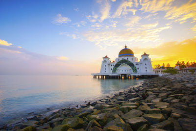 View of church at sunset