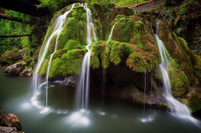 Scenic view of waterfall