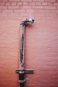 Close-up of pipe on wall