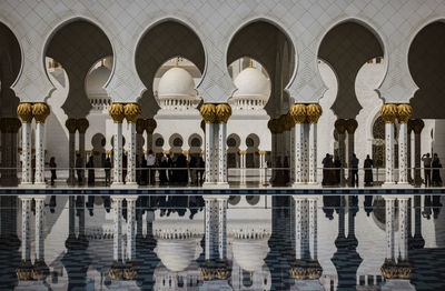 Reflection of building in water