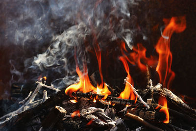 Close-up of bonfire