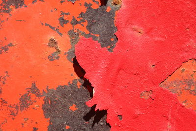 Full frame shot of red weathered wall