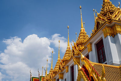 Low angle view of traditional building against sky
