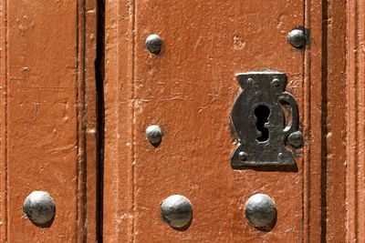 Full frame of old wooden door