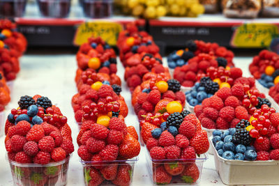 Various fruits for sale at market stall