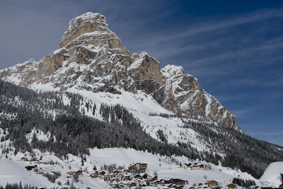 Scenic view of snow covered mountain against sky