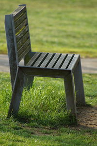 Empty bench in park