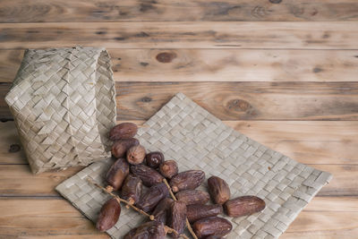 High angle view of chocolate on table