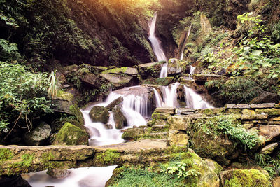 River flowing through rocks