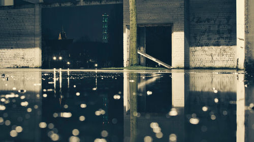 Reflection of built structure in water