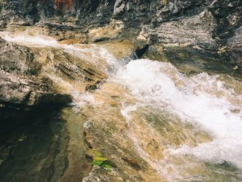 Water splashing in waterfall