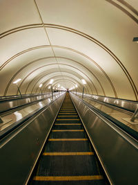 Low angle view of escalator