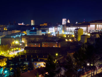 Illuminated city at night