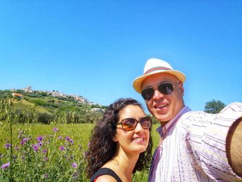 Selfie of couple in the countryside