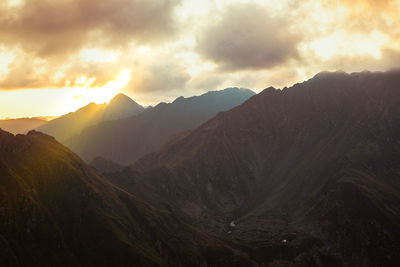 Romanian fagaras mountain, high peaks over 2200m, arpasaului gate, the saddle of podragului, romania